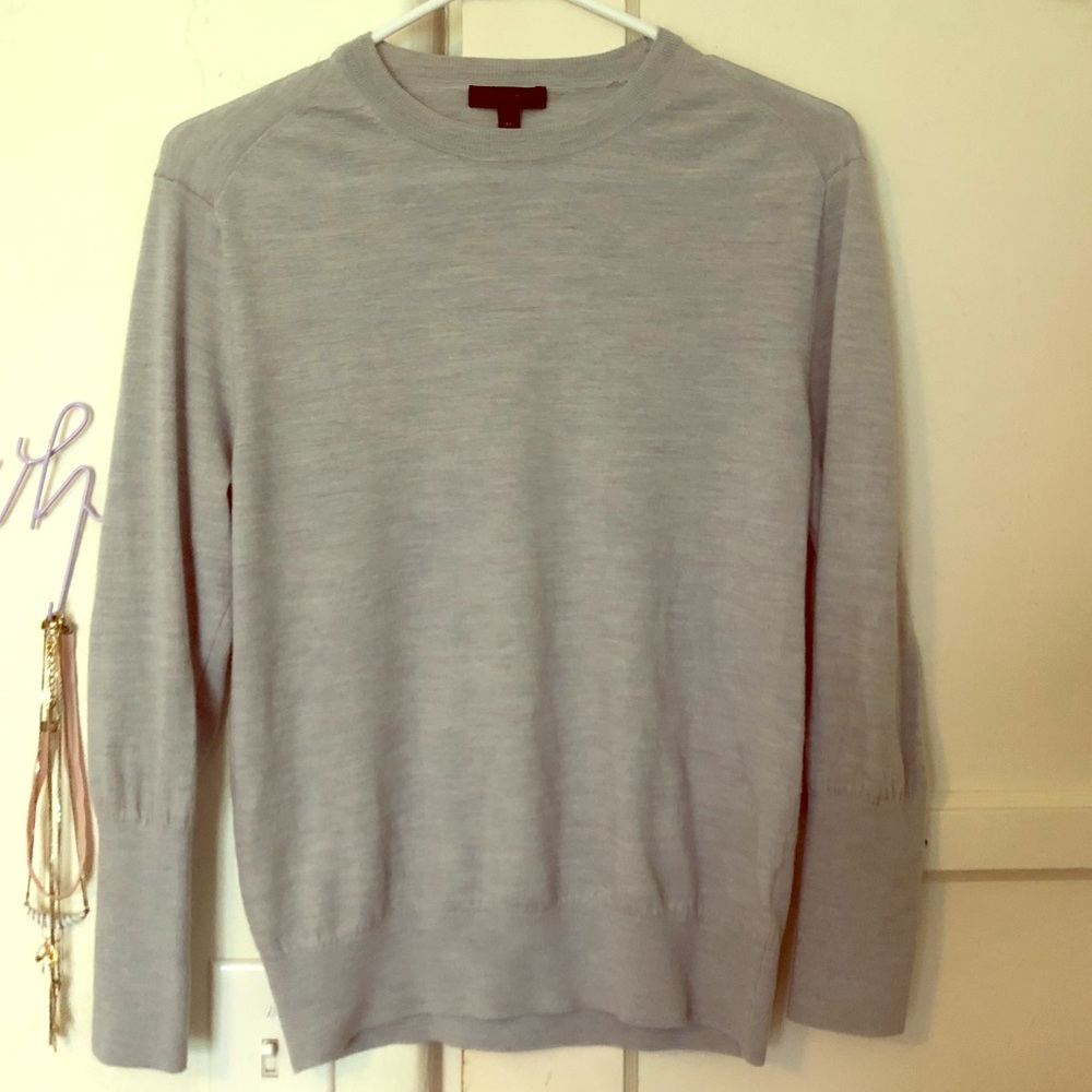 J crew merino wool blue grey sweater